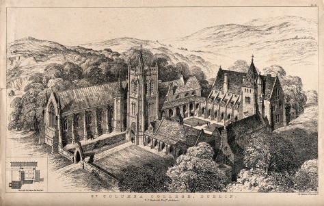 V0012551 St. Columba College, Dublin, Ireland. Transfer lithograph by